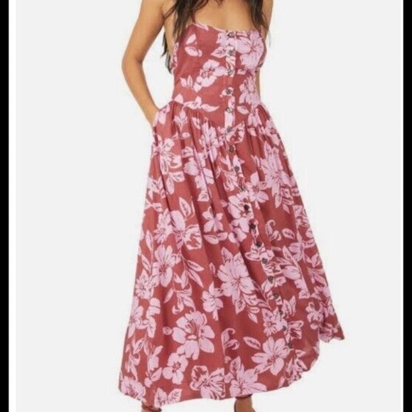 NWT FREE PEOPLE the perfect sundress in watermelon combo size XS/S - Picture 5 of 13